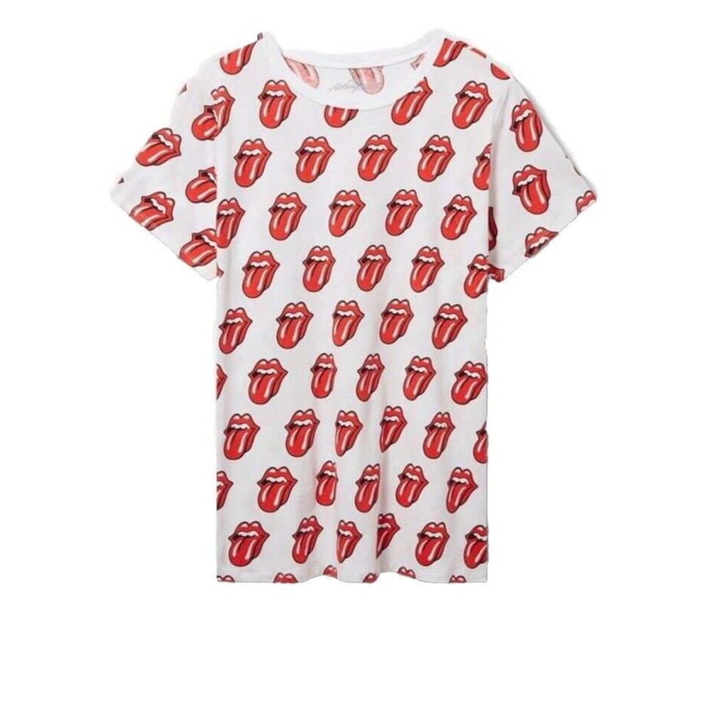 The Rolling Stones Adult‎ Size 1XL T-Shirt Tee Shirt all Over Print Tongue Logo